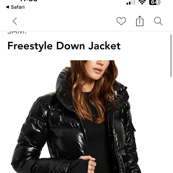 SAM. Shiny Black Puffer Jacket - Picture 7 of 7